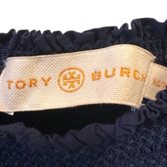 Tory Burch Smocked Shoulder-Tie Jumpsuit - Picture 6 of 9